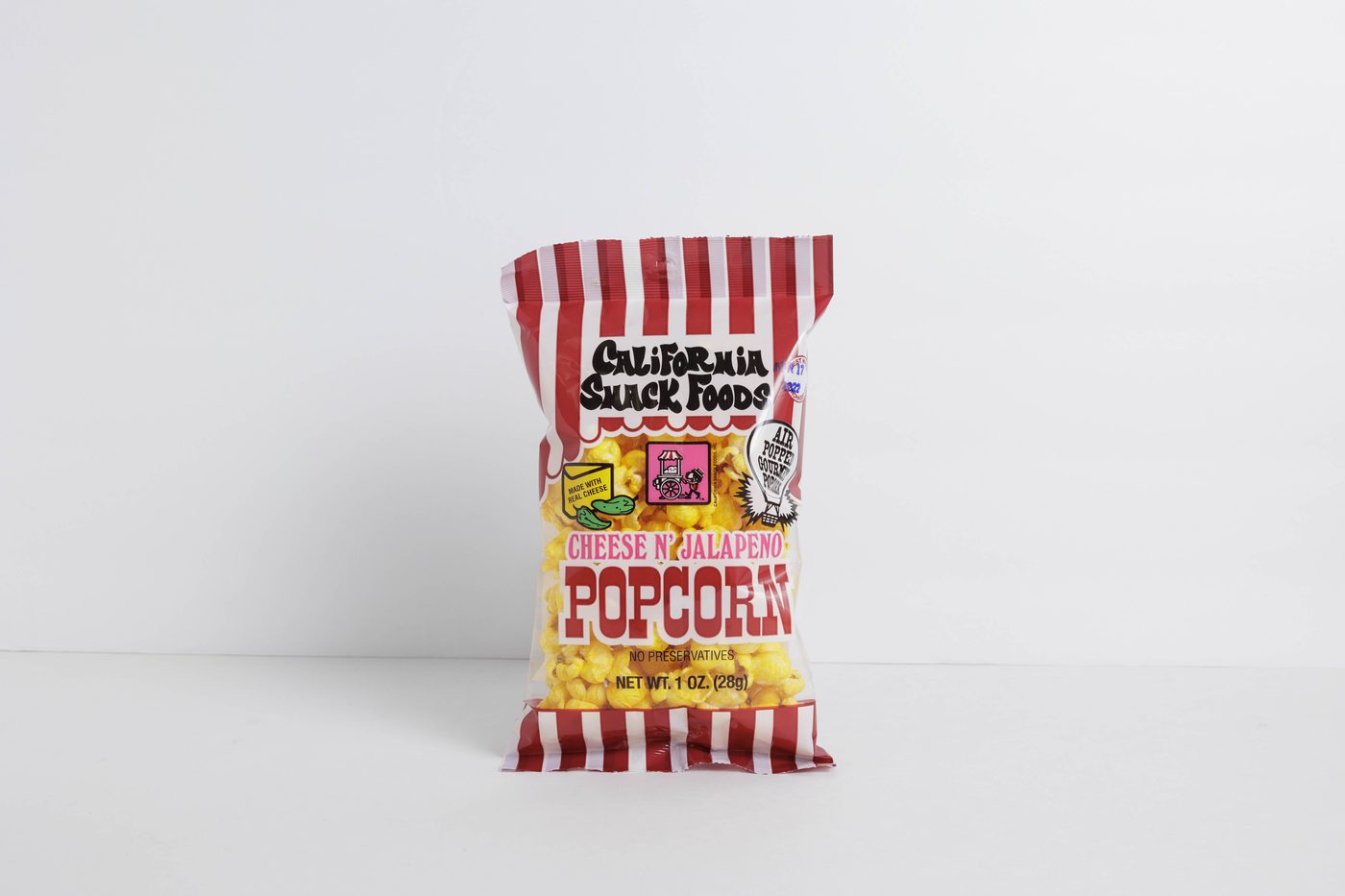 Cheese and jalapeno popcorn, 1 oz vending bag